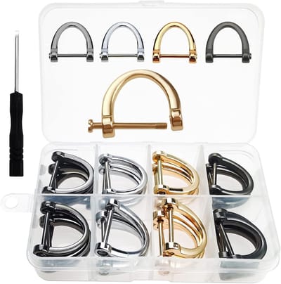 24 Stuks Metalen U-vormige D-ringen voor Handtassen, Sleutelhangers en Creatieve Projecten in 4 Kleuren