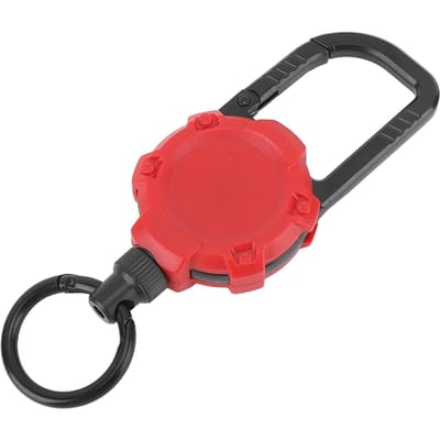 Magnetische Intrekbare Sleutelhanger Roestvrijstalen Draad Eenvoudig Trekgesp Karabijnhaak Sleutelhanger Rood red
