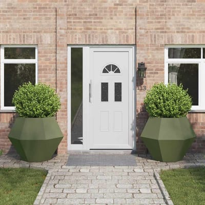 vidaXL Plantenbak 2 st Olijfgroen 100 x 100 x 80 cm Staal