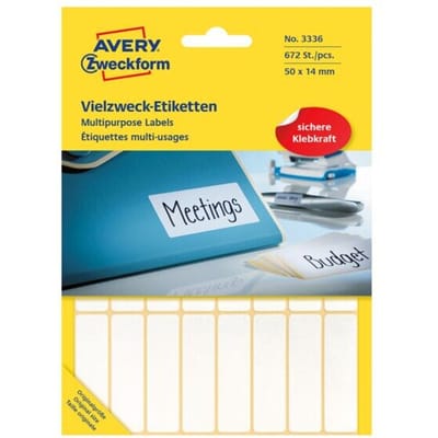 Huismerk Avery 3336 Handmatige Etiket 50x14mm Wit