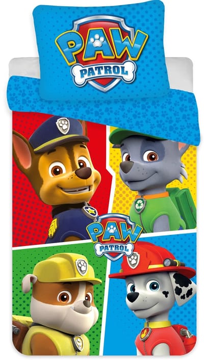 Paw Patrol - Dekbed overtrek - 140×200 cm - 70×90 cm - Blauw en rood