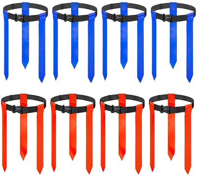 Dailygoods- Voetbalset 8 Spelers - Verstelbare Riem - Vlaggen voor Training - Nylon/Gaas - Multifunctioneel - 2.5 x 118cm - Rugbyvlagset