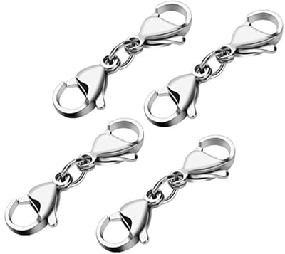4 Stuks Dubbel Openende Carabiner Sluiting, Armband Verbinder, Verlenging en Kralen voor DIY Sieraden en Kettingen