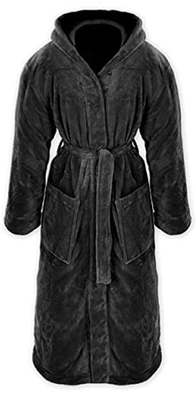Gräfenstayn® Badjas voor dames en heren, knuffelig fleece, met capuchon, maat S-XXXL, Öko-Tex Standard 100, flanel-fleece