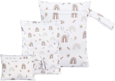 Set van 3 Waterdichte Herbruikbare Tasjes voor Kinderen, Ideaal voor Luiers, Kamperen, Zwemmen en Reizen