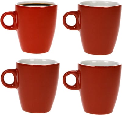 Cosy & trendy Koffiekopjes / bekers - 4x - rood - 190 ml - Keramiek - glans finish