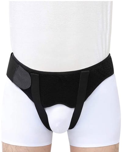 medj-hernia-liesbreukband beide kanten -maat xl - brace - pijnbestrijding - Universeel - verstelbaar - liesbreuk - herniaband - hernia band - zwart