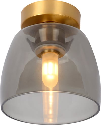 Lucide TYLER - Plafonnière (Plafondlamp) Badkamer - Ø 16,1 cm - 1xG9 - IP44 - Mat Goud / Messing