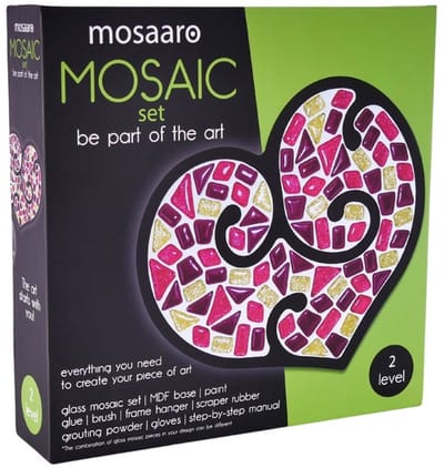 Mosaaro mozaïek set glas hart creatief knutselen decoratie.