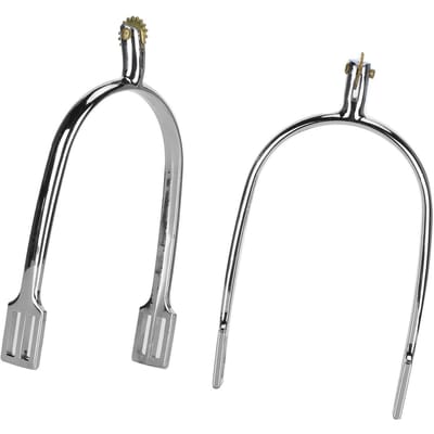 Éperons de cheval en alliage de zinc, accessoire d'équitation de style anglais avec molette en cuivre rotative
