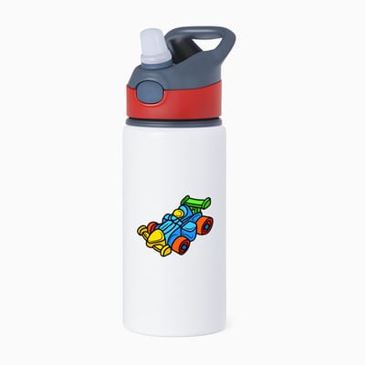 Hacebo® - Racewagen waterfles met rietje rood - Auto - Autosport liefhebbers - Voertuig - speelgoed auto's - water fles - 650ML