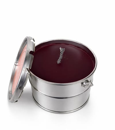Rustik Lys – Buitenkaars in Blik – Aubergine – 18 x 14 cm – 50 Branduren – Sfeervolle Tuin- & Terraskaars - set van 2 blikken