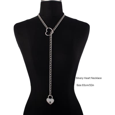 Hartslot Slipketting Ketting Liefdeskettingen Choker Hangslot Halsband Voor Vrouwen Koppels Ketting Sieraden Cadeau black