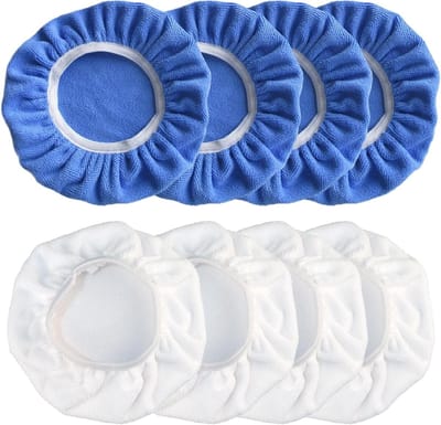 Solidchoice - Set van 8 Microvezel Polierpads voor Auto, Blauw en Wit