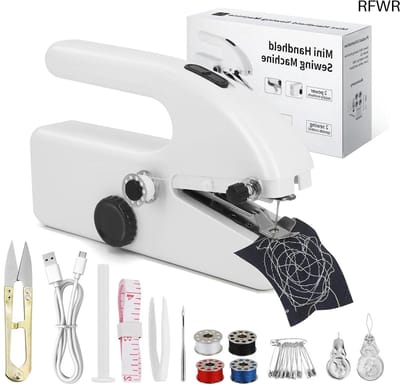 RFWR® Draagbare Mini Naai Machine met 2 Modi en Accessoires - Ideaal voor Beginners en Snelle Reparaties