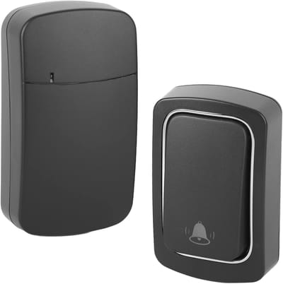 Draadloze Deurbel - Welkom Melder - Huis Kantoor - Zelfaangedreven Geen Batterijen - 8x8x9 cm - Zwart