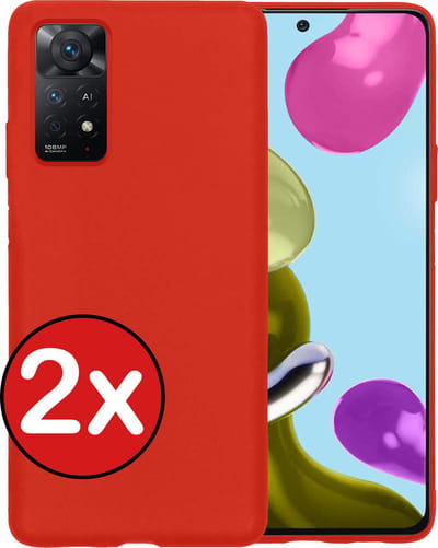 Hoesje - 2 Stuks - Geschikt voor Xiaomi Redmi Note 11s - Sterk & Shockproof - Telefoonhoes - Back Cover - Case Siliconen - Telefoon Hoes - Rood