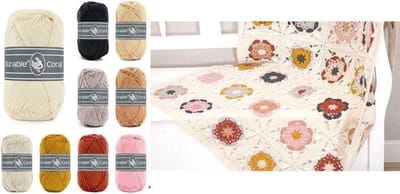 Haakpakket Deken Coaster Square Cream