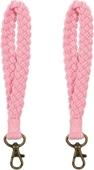 Stunq® Pakket van 2 sleutelhangers Macramé armband Lanyard Dames sleutelhanger Kort Boho Lanyard