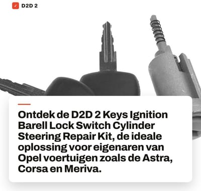 Dailygoods- Contactslot - Geschikt voor Astra MK3/MK4, Corsa MK1/MK2 - Inclusief 2 Sleutels - Voor diverse modellen - Materiaal: Legering - Voorkant voertuig plaatsing - Ontstekingsslot