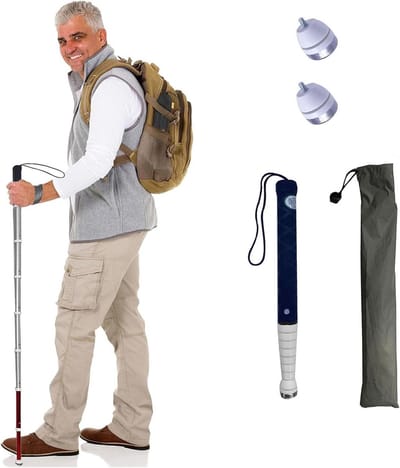 Wandelstokken - Blindenstok - Buitenactiviteiten - Intrekbaar ontwerp - 138 cm - Zilver