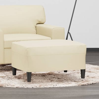 vidaXL - Voetenbank - 70x55x41 - cm - kunstleer - crèmekleurig