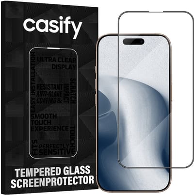 Casify Gehard Glas Full Cover Screenprotector voor de iPhone 16 Pro / 17