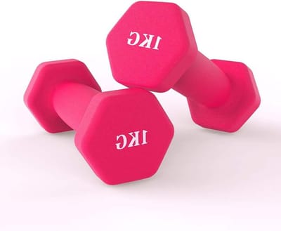 Dumbbells/Gewichten Neopreen Halters - Thuis Workout Gym Fitness - Set van 2 Halters - 1KG (groen)