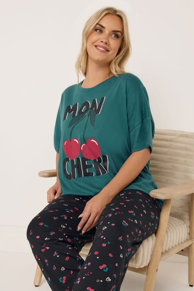 Yours Groene Mon Cheri Pyjamaset Size 42-44
