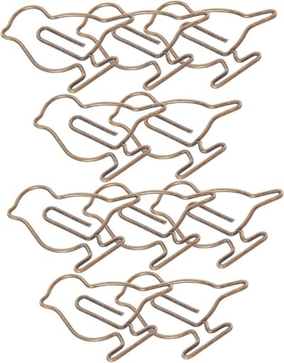 20 stuks vogel paperclips en boekenleggers voor opbergen papier - decoratieve metalen clips in vorm van vogels - statico design
