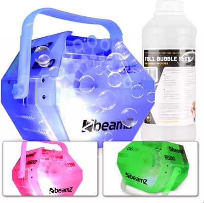 Bellenblaasmachine - BeamZ B500LED - Bellenblaas machine met LED’s - 1L Vloeistof - Voor feestjes