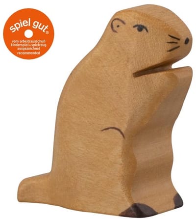 HOLZTIGER Bosdieren - Marmot - 7X2X4Cm - Houten Figuur - Handgemaakt