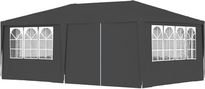 Tuinpaviljoen met muren - Feesttent buiten - Feestjes organiseren - Waterdicht en UV-bestendig - 4 x 6 meter - Antraciet
