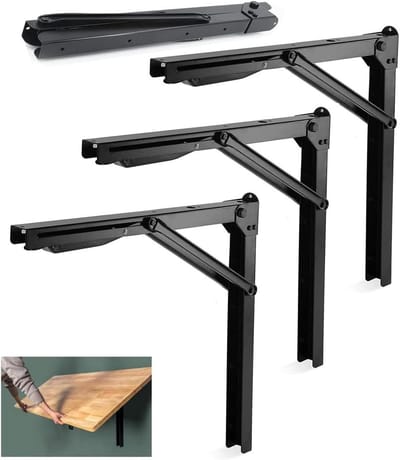 RVS Opvouwbare Plankdragers 60 cm Zwaar Uitgevoerd - 227 kg Draagvermogen - Inklapbare Wandplank Beugels - Ruimtebesparend