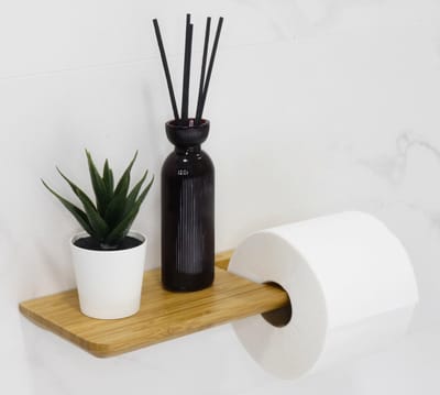Toiletpapierhouder en badkamer zonder boren, bamboedecoratie, toiletpapierhouder, badkamerdecoratieset
