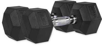 VirtuFit Hexa Dumbbell Pro Set - 2 x 12,5 kg - Hexagon Dumbbell - Krachttraining - Set van 2
