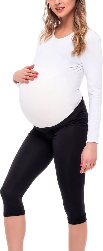 Be Mammy Dames Zwangerschapsleggings - Lang - Katoen – Elasthan - Yogabroek – Zwart – S - BE-BE20-230-LE