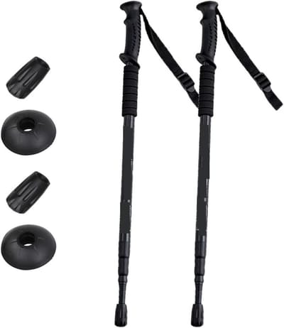 Famanu - Telescopische Nordic Walking stokken – verstelbaar en lichtgewicht – zwart design