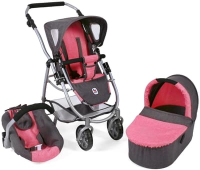 Bayer Chic 2000 - Combi Poppenwagen Emotion All-in-1 - Melange Antraciet Pink