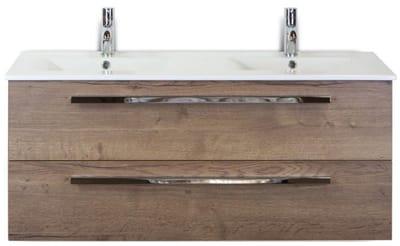 Seville Badmeubelset 120 cm - 2 Laden Tabacco - Wastafel Enjoy Dubbel