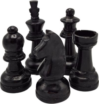 Deco4yourhome® - Schaakset - Metaal - set van 5 - Zwart - Black