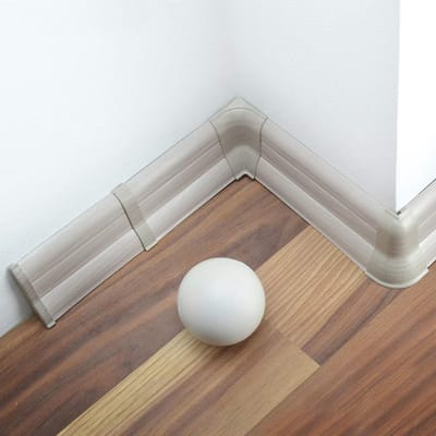 Binnenhoek PVC Plintafwerking in Laminaten Look, 62 mm Grijs Essen