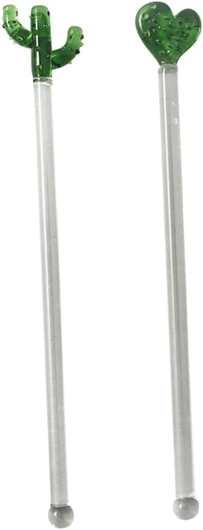 2stuks Creatieve Glazen Cocktail Roerstaafjes Ergonomisch Ontwerp Voor Mixen Geschikt Voor Cocktails Melk Unieke Decoratie Voor Elke Gelegenheid