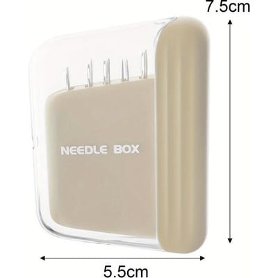 Boîte magnétique pour aiguilles à coudre, portable, 5 tailles d'aiguilles à broder, étui de rangement magnétique, accessoires de couture pour bricolage à domicile crème