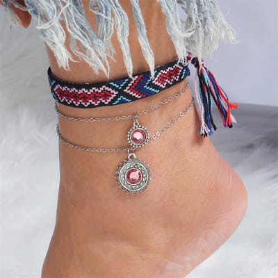 Jomide Enkelbandje Set Retro Bohemian - Geweven - 1