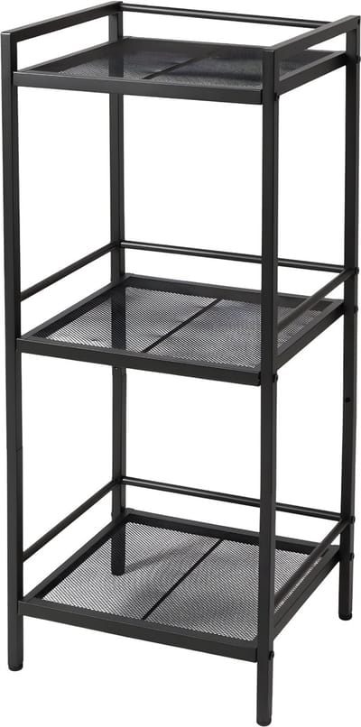 Opbergrek 3- of 4-Laags - Voor Badkamer & Keuken - Vrijstaand Hoekrek & Plantenstandaard - Multifunctioneel - Zwart-S