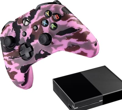 Gadgetpoint - Hoesjes & Skins voor Xbox One - Performance Gaming Case - Soft Grip Covers - Anti-Slip Controller Accessoires - Camo - Lichtroze