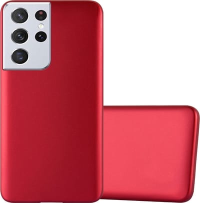 Cadorabo Hoesje geschikt voor Samsung Galaxy S22 ULTRA in METALLIC ROOD - Beschermhoes gemaakt van flexibel TPU silicone Case Cover