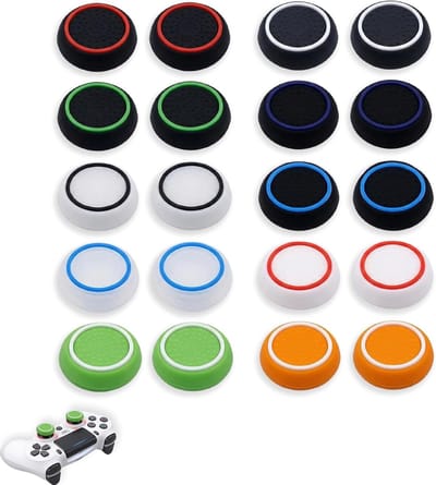 Verbeterde Joystick Caps voor PS5 Controllers, Verhoogde Grip en Bescherming, Geschikt voor DualSense Edge, Zwart, Set van 20, Gaming Accessoires