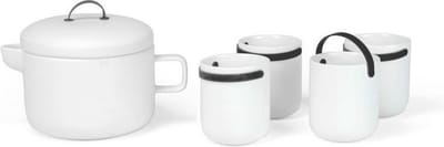 Cookut Keuken Promenade Theepot Met Theezeef En 4 Theebekers Zwart